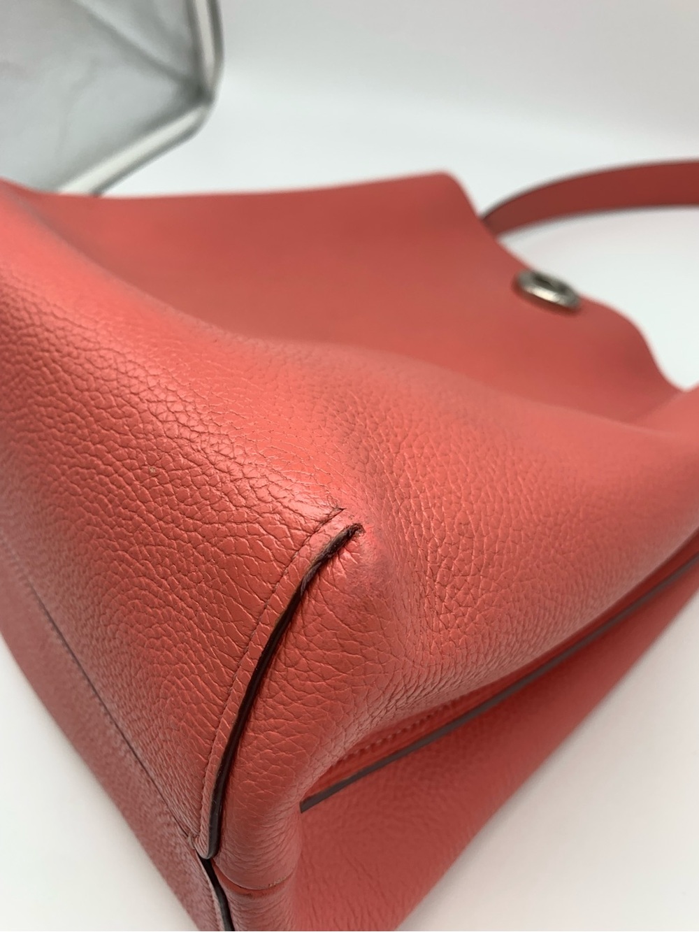 Coach Charlie Bucket Bag 55200 Coral Pebbled Leather Shoulder Tote - Picture 14 of 16